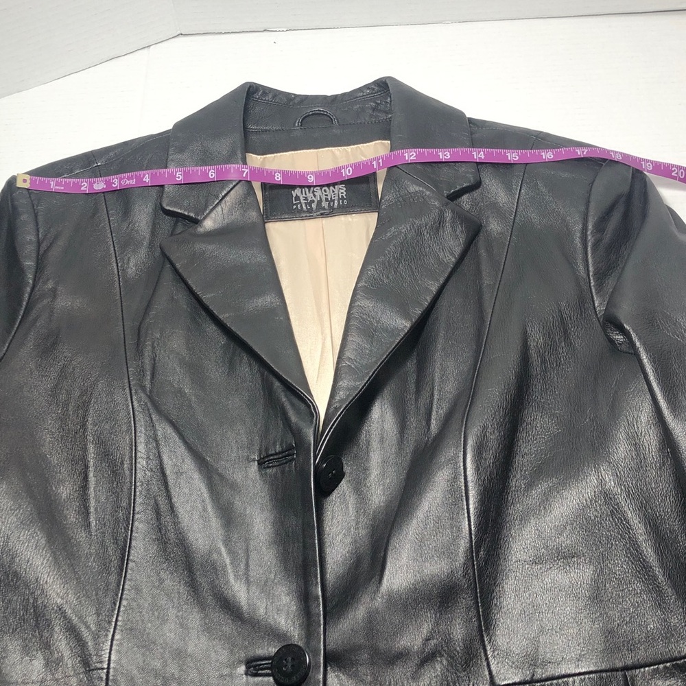 Wilson Leather Pelle Studio Black Leather Lined Jacket Blazer Women’s Size XL - Picture 10 of 12